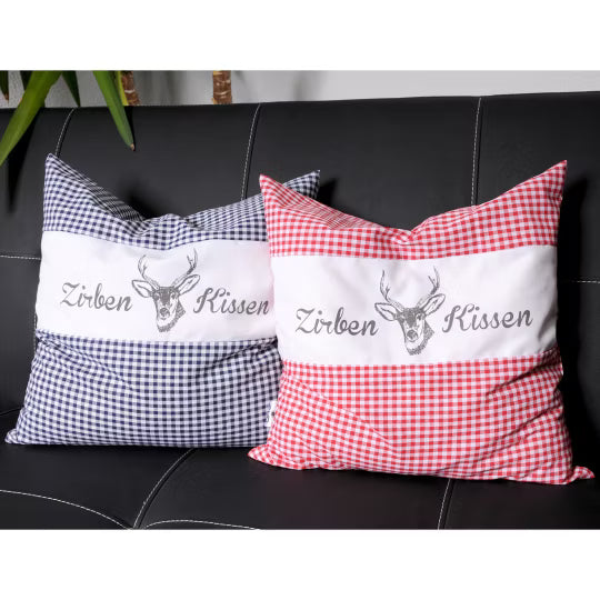 Zirbenkissen Vichy Rot 40 x 40 cm