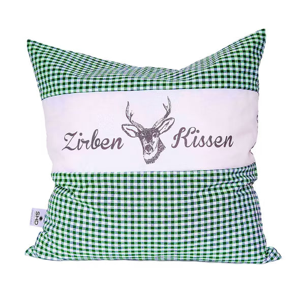 Zirbenkissen Vichy Grün 30 x 30 cm