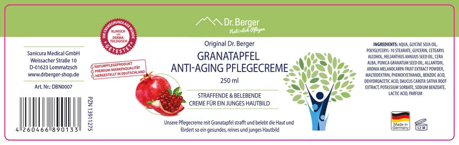 Original Dr. Berger Granatapfel Anti-Aging Pflegecreme 250 ml