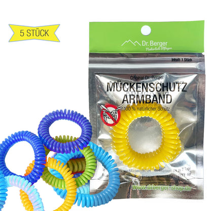 Original Dr. Berger Mückenschutzarmband / Anti-Mückenarmband / Mückenabwehrband 5 Stück