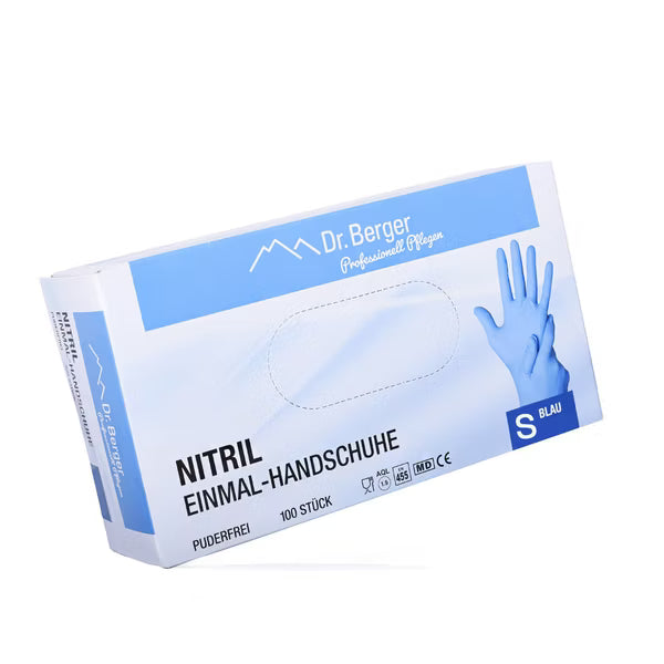100 Stück Dr. Berger Nitril Einmalhandschuhe latex- und puderfrei Blau Gr. S-XL