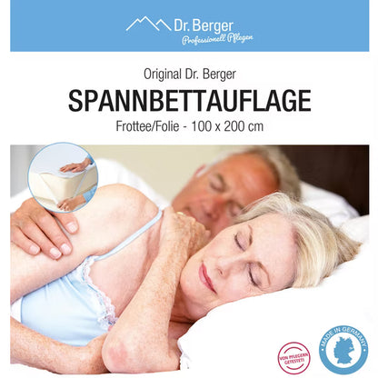 Original Dr. Berger Spannbettauflage 100 x 200 cm Frottee / Folie
