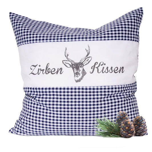 Zirbenkissen Vichy Blau 30 x 30 cm