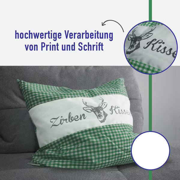 Zirbenkissen Vichy Grün 30 x 30 cm
