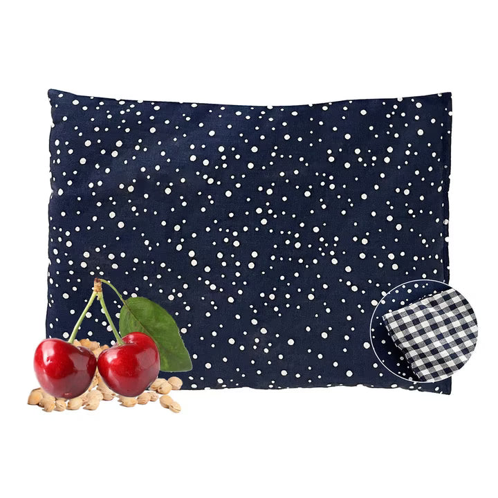Original Dr. Berger 1-Kammer-Kirschkernkissen Tupfendruck Blau 30 x 20 cm