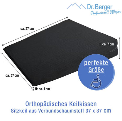 Original Dr. Berger Sitz-Keilkissen 37 x 37 x 7 cm Schwarz