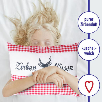 Zirbenkissen Vichy Rot 26 x 19 cm