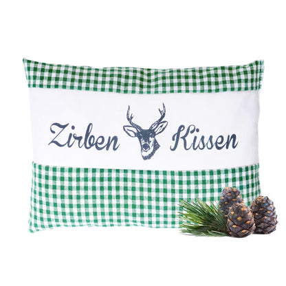 Zirbenkissen Vichy Grün 26 x 19 cm