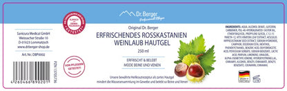Original Dr. Berger erfrischendes Rosskastanien Weinlaub Hautgel 250 ml