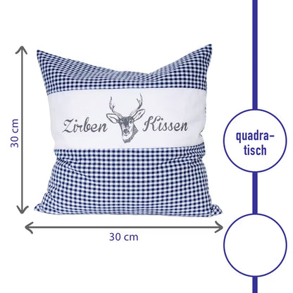 Zirbenkissen Vichy Blau 30 x 30 cm