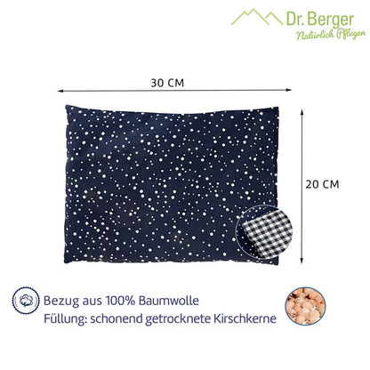 Original Dr. Berger 1-Kammer-Kirschkernkissen Tupfendruck Blau 30 x 20 cm