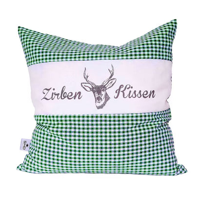 Zirbenkissen Vichy Grün 30 x 30 cm