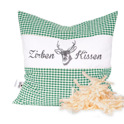 Zirbenkissen Vichy Grün 40 x 40 cm
