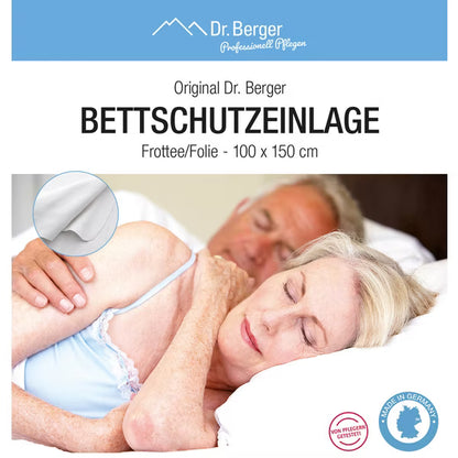 Original Dr. Berger Bettschutzeinlage 100 x 150 cm Frottee / Folie