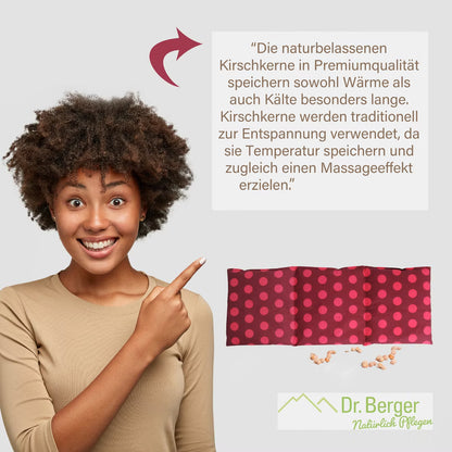 Original Dr. Berger 3-Kammer-Kirschkernkissen Tupfendruck Rot 50 x 20 cm