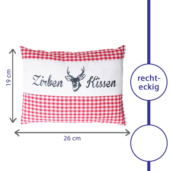 Zirbenkissen Vichy Rot 26 x 19 cm
