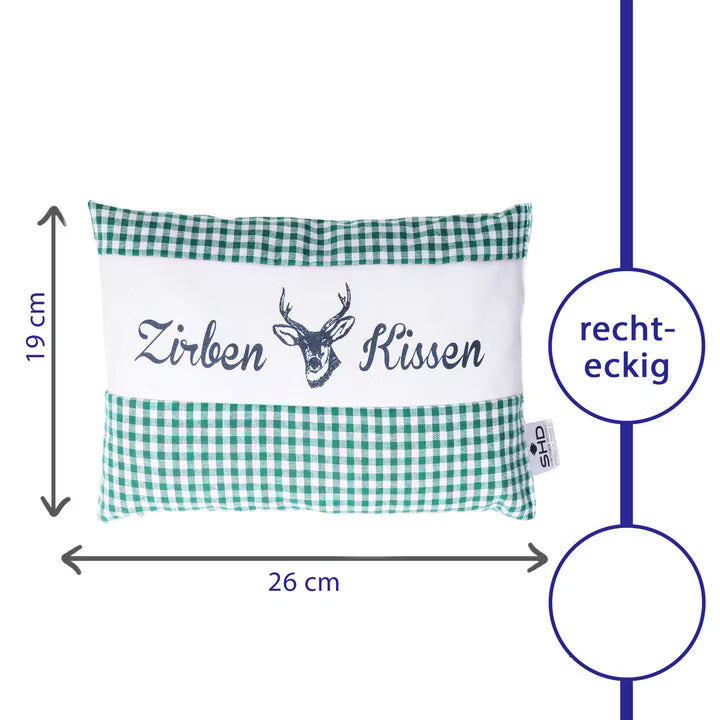 Zirbenkissen Vichy Grün 26 x 19 cm