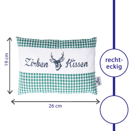 Zirbenkissen Vichy Grün 26 x 19 cm