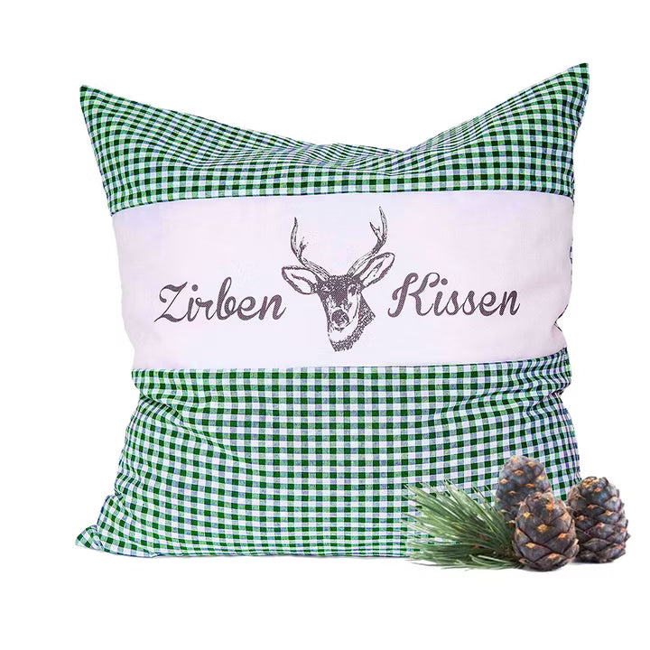 Zirbenkissen Vichy Grün 30 x 30 cm