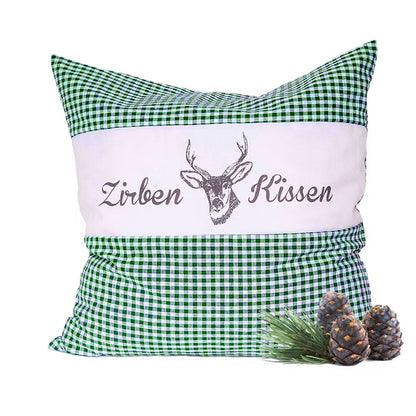 Zirbenkissen Vichy Grün 30 x 30 cm