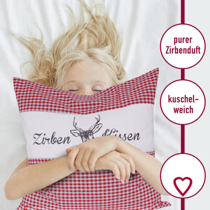 Zirbenkissen Vichy Rot 40 x 40 cm