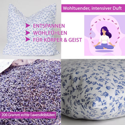 Original Dr. Berger Lavendelblütenkissen Weiß-Blau gemustert 30 x 30 cm
