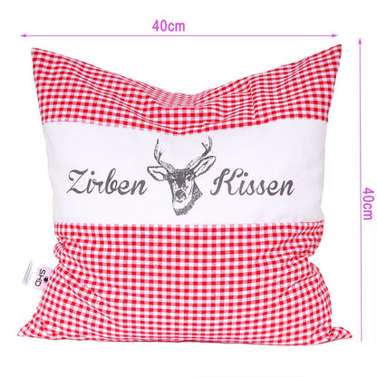 Zirbenkissen Vichy Rot 40 x 40 cm