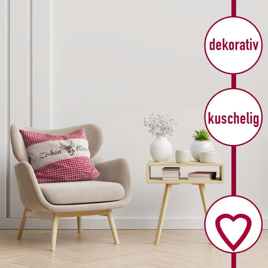 Zirbenkissen Vichy Rot 40 x 40 cm