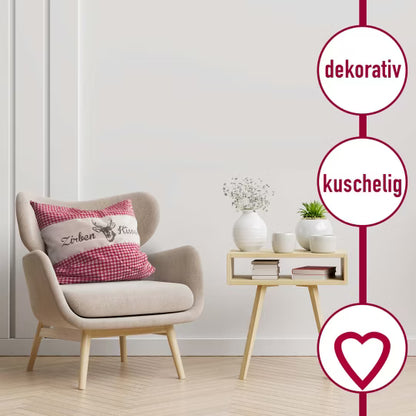 Zirbenkissen Vichy Rot 40 x 40 cm