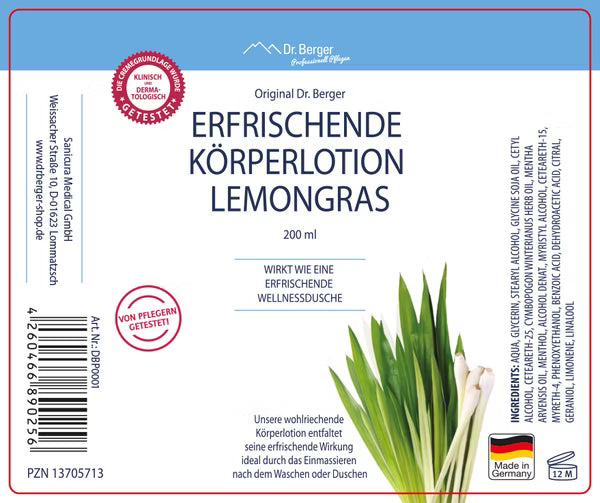 Original Dr. Berger Erfrischende Körperlotion Lemongras 200 ml