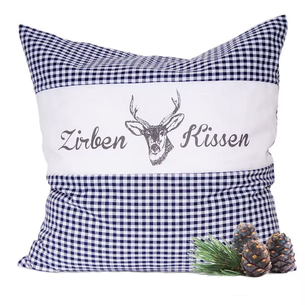 Zirbenkissen Vichy Blau 40 x 40 cm