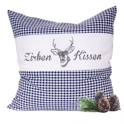 Zirbenkissen Vichy Blau 40 x 40 cm