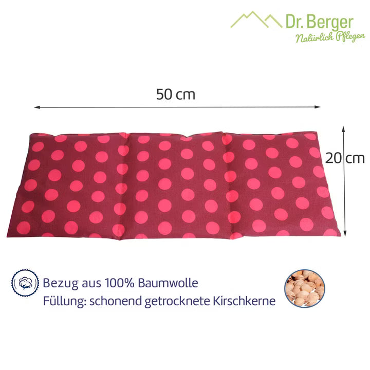 Original Dr. Berger 1-Kammer- und 3-Kammer Kirschkernkissen Set Tupfendruck Rot