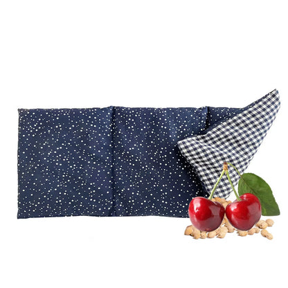 Original Dr. Berger 3-Kammer-Kirschkernkissen Tupfendruck Blau 50 x 20 cm