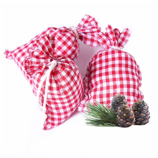 6 x Zirbenduftbeutel Vichy Karo Rot-Weiss 10 x 15 cm