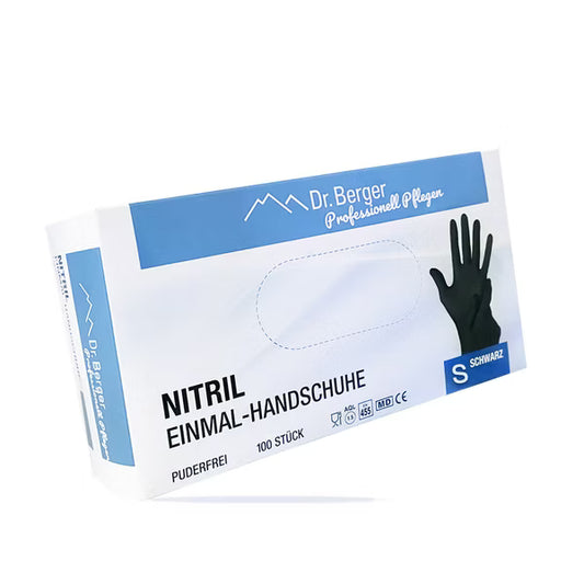 100 Stück Dr. Berger Nitril Einmalhandschuhe latex- und puderfrei Schwarz Gr. S-XL